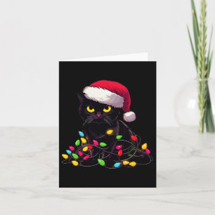 Black Cat Christmas Lights Funny Cat Lover Xmas Sa Karte