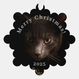 Black Cat Christmas Tag und Ornament Karte