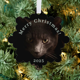 Black Cat Christmas Tag und Ornament Karte