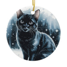 Black Cat Circle Weihnachten Weihnachten Weihnacht
