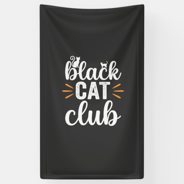 Black Cat Club Halloween-Design Banner (Vertikal)