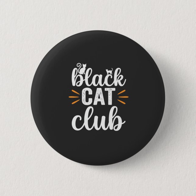 Black Cat Club Halloween-Design Button (Vorderseite)
