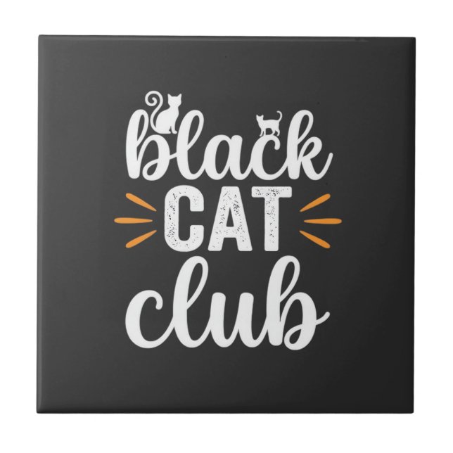 Black Cat Club Halloween-Design Fliese (Vorderseite)