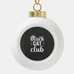Black Cat Club Halloween-Design Keramik Kugel-Ornament