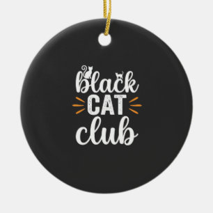 Black Cat Club Halloween-Design Keramik Ornament