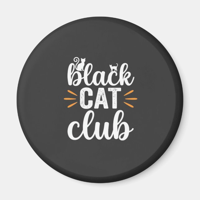 Black Cat Club Halloween-Design Magnet (Vorne)