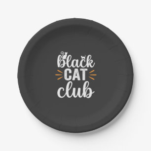 Black Cat Club Halloween-Design Pappteller