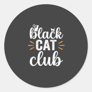 Black Cat Club Halloween-Design Runder Aufkleber