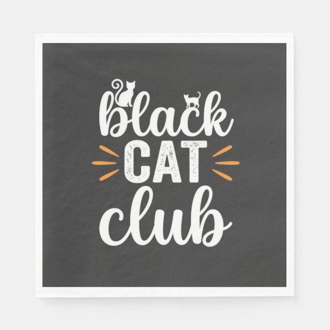 Black Cat Club Halloween-Design Serviette (Vorderseite)