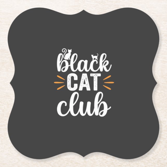 Black Cat Club Halloween-Design Untersetzer (Vorderseite)