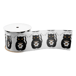 Black Cat Coffee Break Thunder_Cove  Satinband