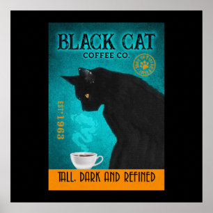 Black Cat Coffee Company Leinwand Poster