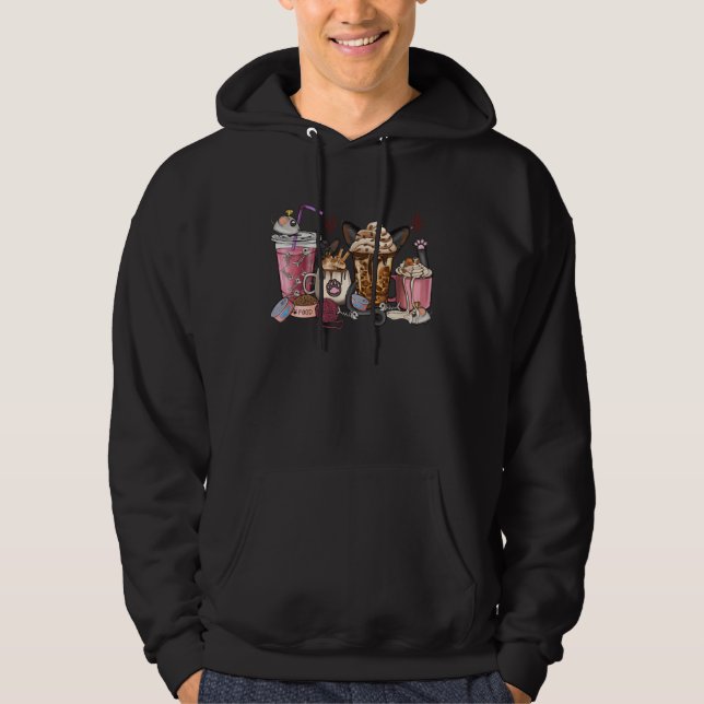 Black Cat Coffee Cups Leopard Western Coffee And C Hoodie (Vorderseite)