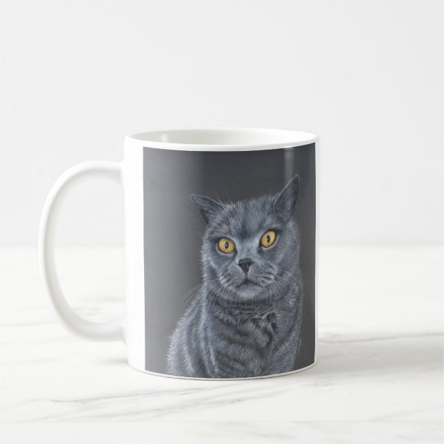 Black cat coffee or tea mug kaffeetasse (Links)