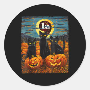 Black Cat Comma La Kamala Harris T-Shirt Halloween Runder Aufkleber