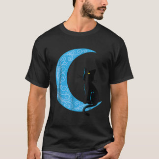 Black Cat Crescent Moon Sailor Mama T-Shirt
