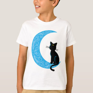 Black Cat Crescent Moon Sailor Mama T-Shirt