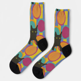 Black Cat Crew Socks Socken