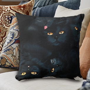 Black Cat Cuddle Kissen