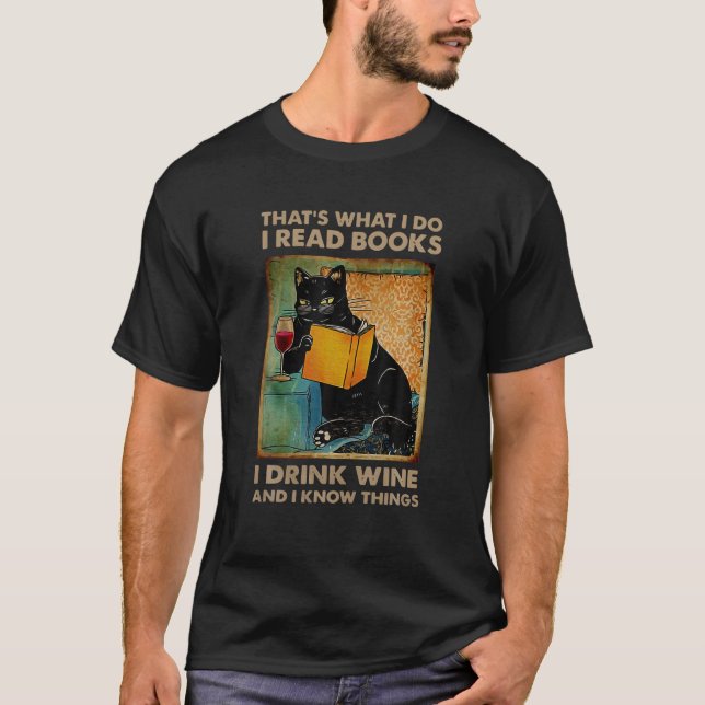 Black Cat Das ist, was ich lese Bücher, die ich tr T-Shirt (Vorderseite)