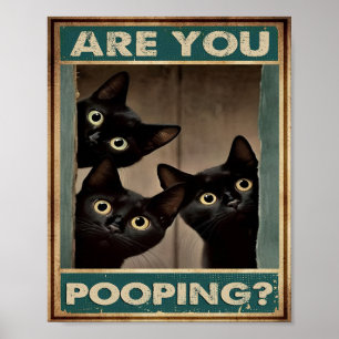 Black Cat Decor Wall Poster Kacke Sie