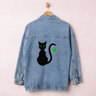 Black Cat Denim Jacket Jeansjacke