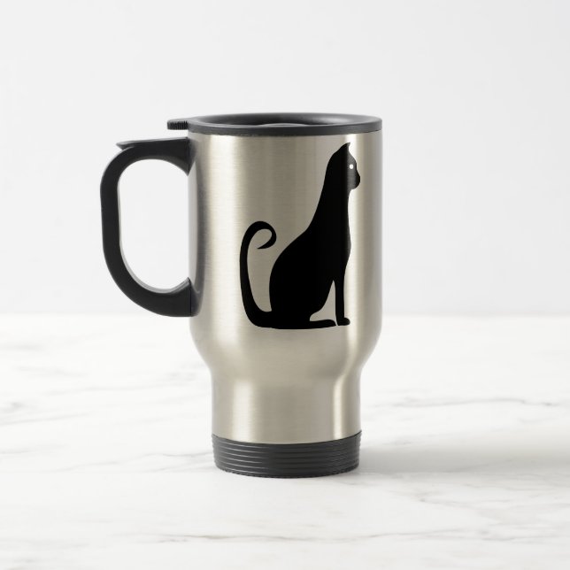 Black Cat Design Reisebecher (Links)