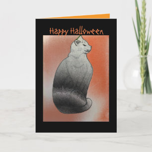Black Cat Editable Halloween Karte