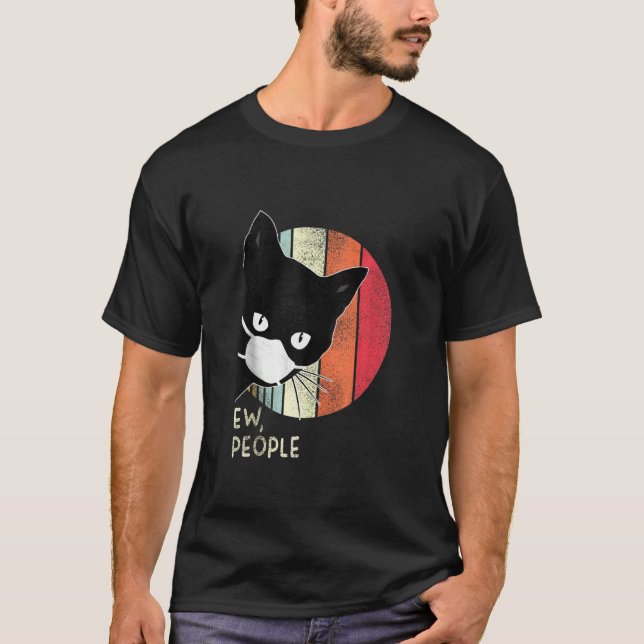 Black Cat Ew People Graphic Dark Color T-Shirt (Vorderseite)