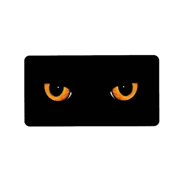 Black Cat Eyes Address Labels Adressaufkleber (Vorne)