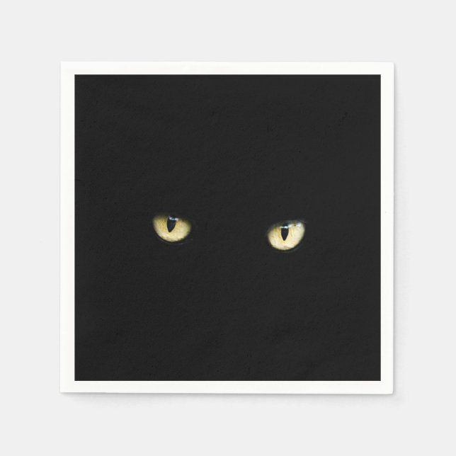 Black Cat Eyes | Halloween Serviette (Vorderseite)
