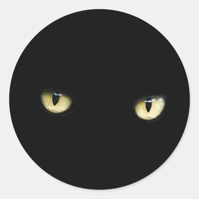 Black Cat Eyes | Katzenaugen-Makro Runder Aufkleber (Vorderseite)