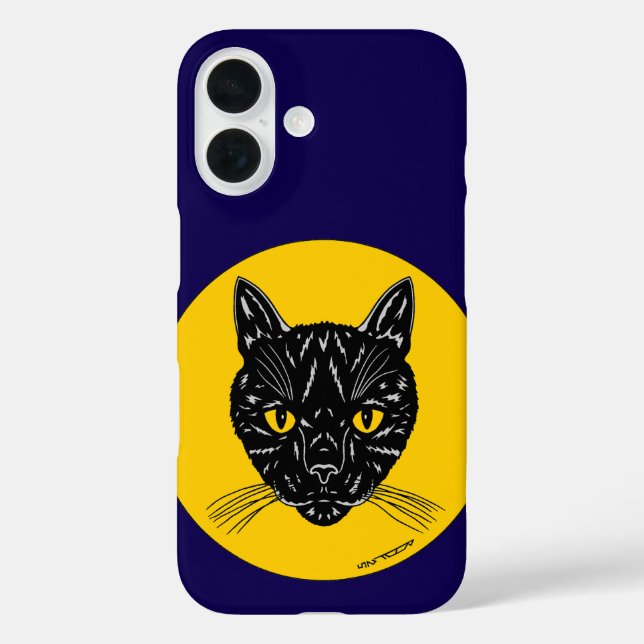 Black Cat Face Case-Mate iPhone Hülle (Rückseite)