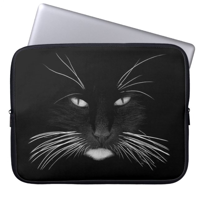 Black Cat Face Laptopschutzhülle (Vorderseite)