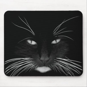 Black Cat Face Mousepad