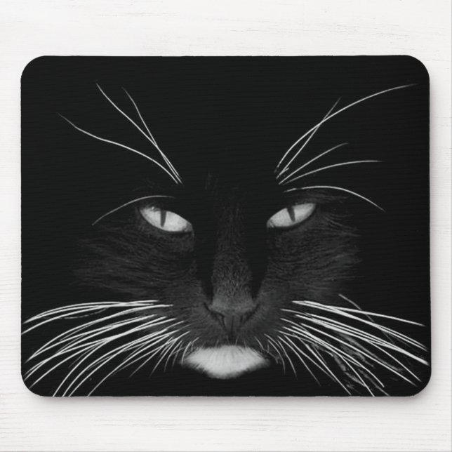 Black Cat Face Mousepad (Vorne)