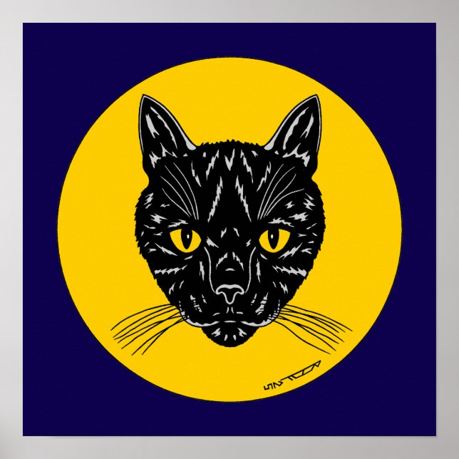 Black Cat Face Poster (Vorne)