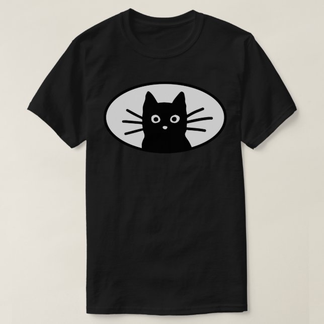 Black Cat Face T-Shirt (Design vorne)