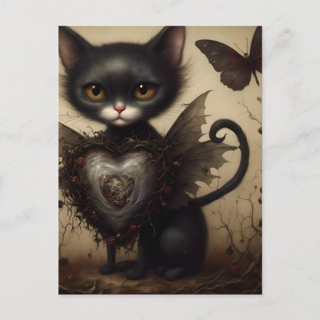 Black Cat Fairy Postkarte (Vorderseite)