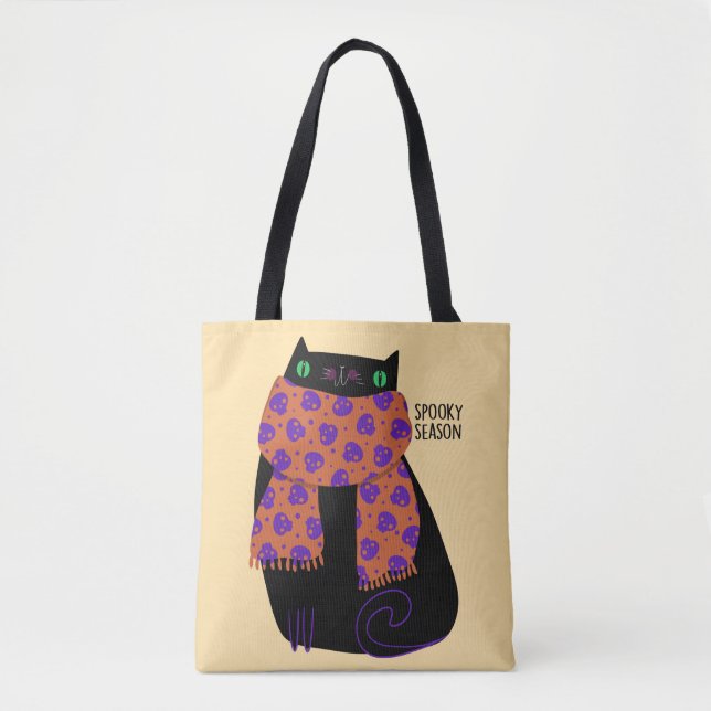 Black Cat Fall Saison Halloween Spooky Niedlich (Vorderseite)