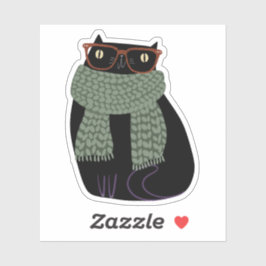 Black Cat Fall Saison Halloween Spooky Niedlich Aufkleber