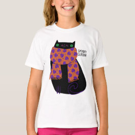 Black Cat Fall Saison Halloween Spooky Niedlich T-Shirt