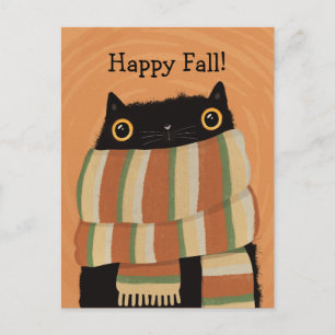 Black Cat Fall Saison Happy Halloween Postkarte
