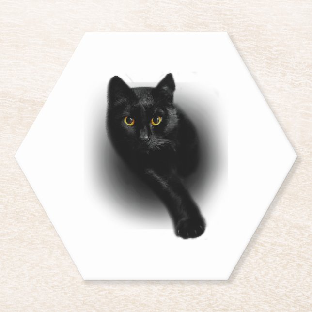 Black Cat Feilnägel Untersetzer (Vorderseite)