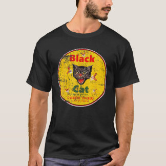 Black Cat Firecracker Vintag Funny Gift Lover Ca T-Shirt