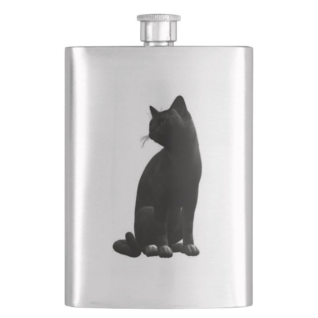 Black Cat Flask Flachmann (Vorderseite)