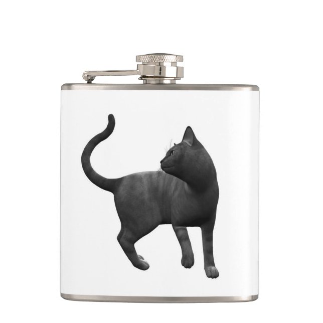 Black Cat Flask Flachmann (Vorderseite)