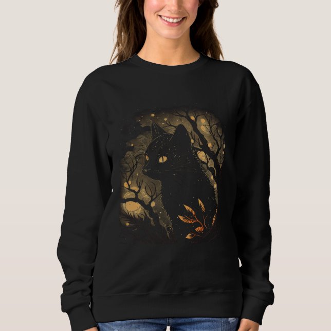 Black Cat Forest Graphic Tees Men Women Boys Girls (Vorderseite)