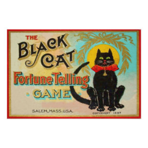 Black Cat Fortune Telling Game Fotodruck