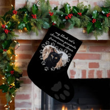 Black Cat Foto Paw Print Pet Weihnachten Strumpf